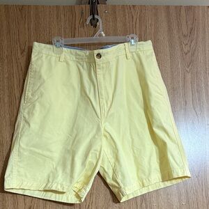 Chaps Light Yellow Flat Front Shorts